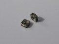 ロンデル　スクエア　４mm　(２個入り)　ロジウムクリスタル　スワロフスキー使用