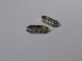 ロンデル　バー　４×１０mm　(２個入り)　ロジウムクリスタル　スワロフスキー使用
