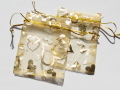 アクセサリーポーチ　７×９ｃｍ　ハート　イエロー