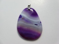 ペンダントトップ　ナゲット型　５８×４３ミリ　メノウ　ムラサキ
