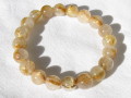 天然石ブレスレット　ラウンドタイプ　１９玉　　10.0~9.0ミリ　ルチルクォーツ