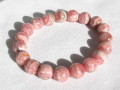 天然石ブレスレット　ラウンドタイプ　１９玉　　11.0~10.5ミリ　インカローズ