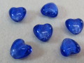 ベネチアン風ガラス　ハート　約15ｍｍ　サファイヤ