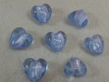 ベネチアン風ガラス　ハート　約15ｍｍ　ライトサファイヤ