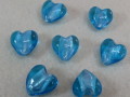 ベネチアン風ガラス　ハート　約15ｍｍ　アクア