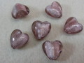 ベネチアン風ガラス　ハート　約15ｍｍ　ライトアメジスト