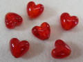ベネチアン風ガラス　ハート　約15ｍｍ　赤