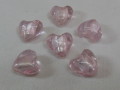 ベネチアン風ガラス　ハート　約15ｍｍ　ピンク