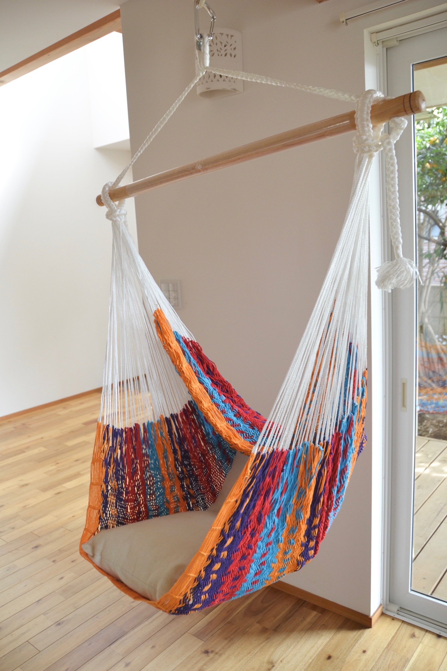 メキシカンチェアハンモック（ネット）ラージ「マルチカラーF」