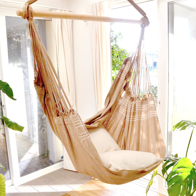 ブラジリアンチェアハンモック（布）モカ 