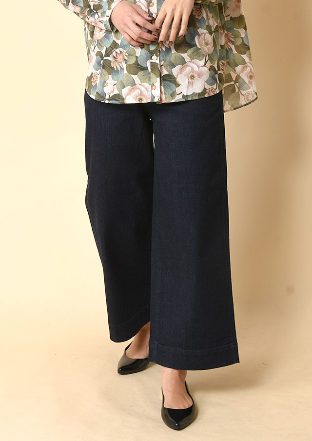 ◆Moname｜モナーム｜イージーワイドデニムパンツRINSE【41143106】【27】