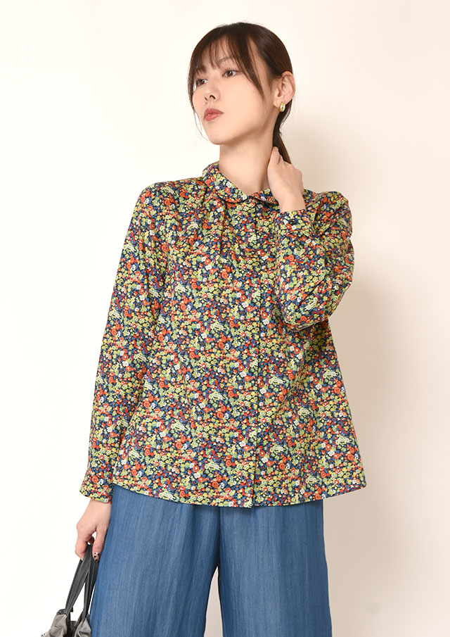 ◆リバティ丸衿タックシャツ【H2533507】【27】