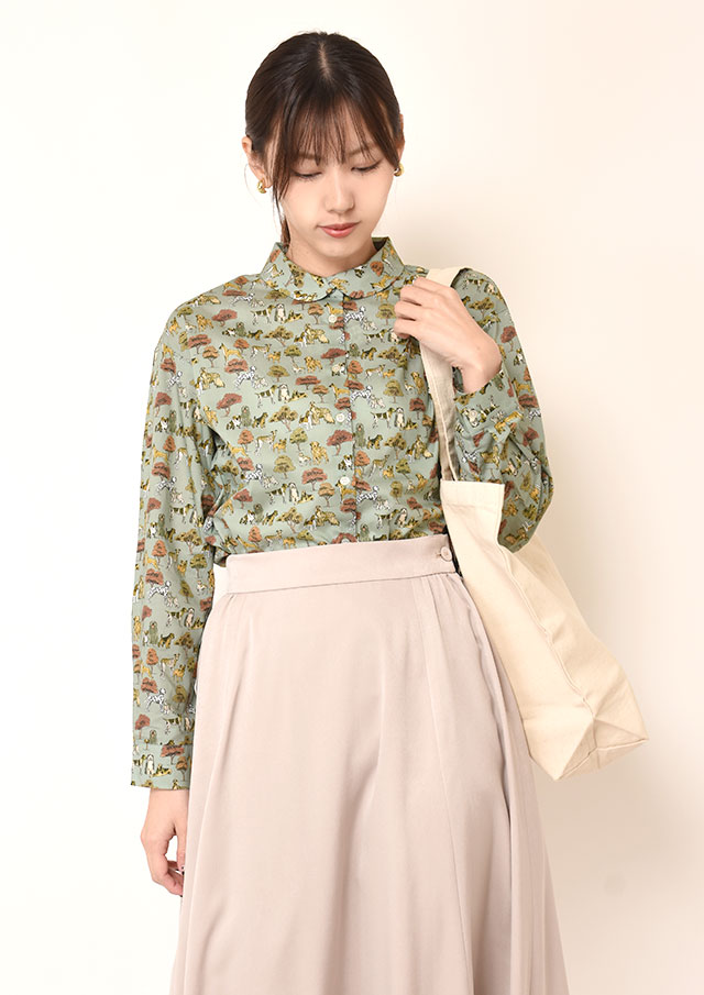 ◆リバティ重ね衿シャツ【H2533519】【27】