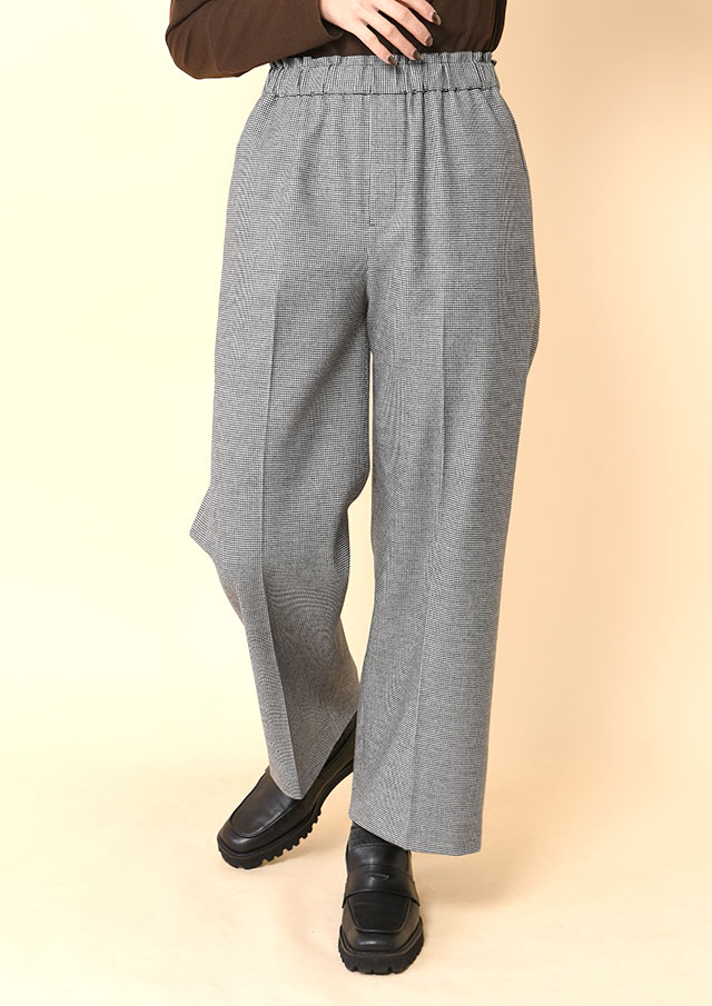 ◆両面起毛グレンチェック＆千鳥セミワイドパンツ【H30368】【26】