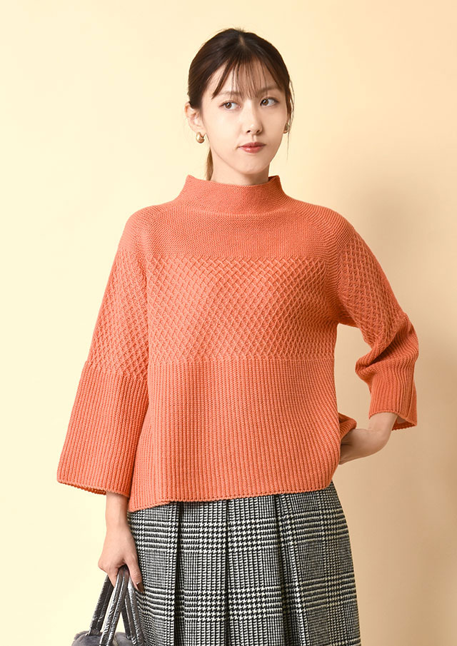 ◆ホールガーメントフレアスリーブプルオーバーニット【H38781】【27】