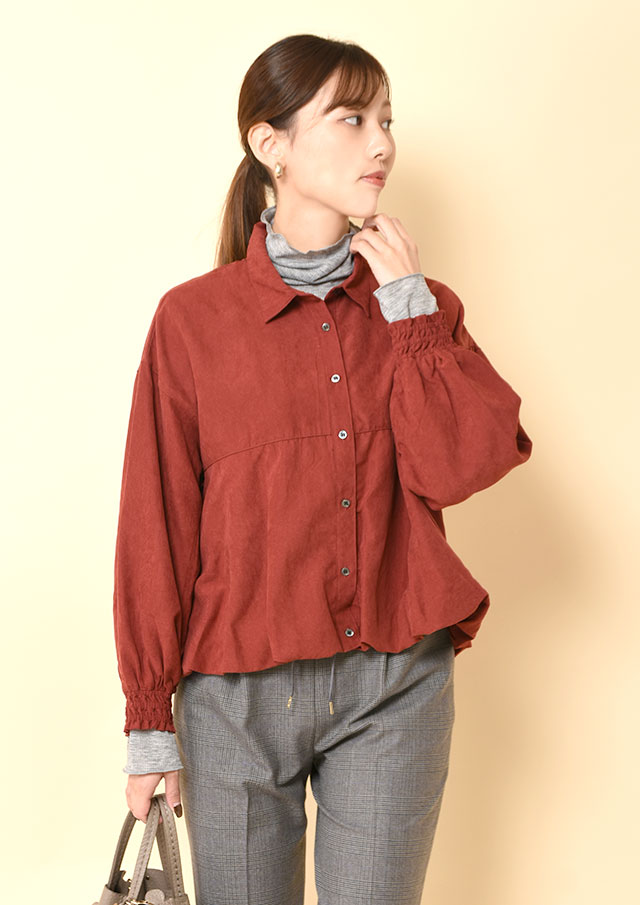 ◆スエードライクバルーンシャツ【H623816】【26】