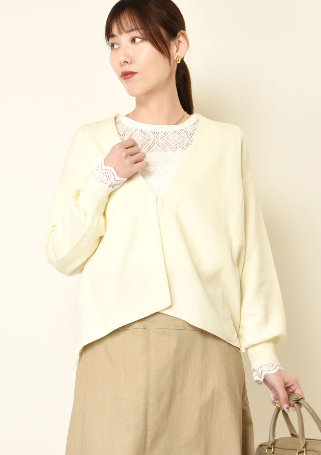 ◆コットンミラノリブ羽織り【H733961】【26】