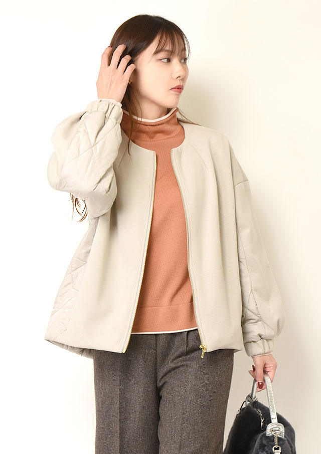 ◇◆ダンボール×キルティングノーカラージャケット【H8551201】【26】