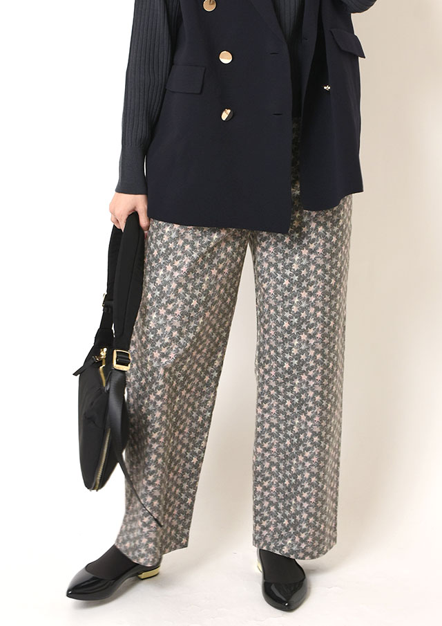 ◆リバティコットンフランネルイージーワイドパンツ【HB095501】【26】