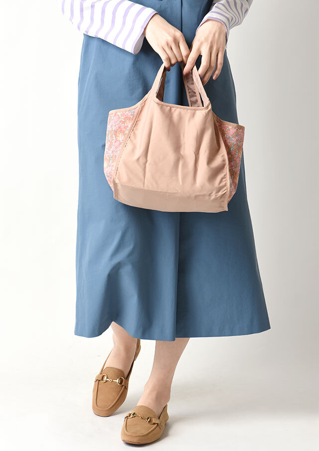 リバティプリントフラップ付き携帯エコバッグs