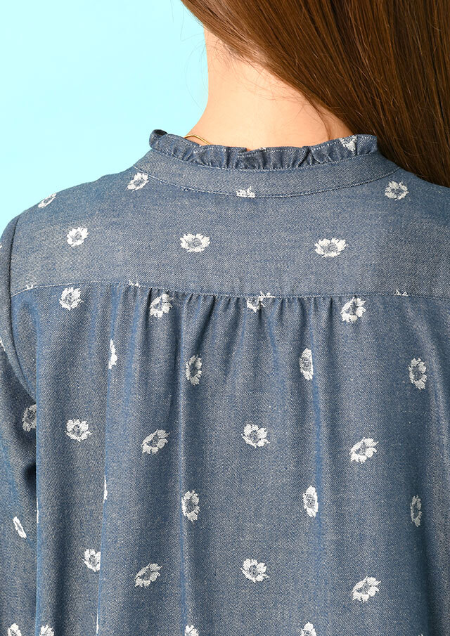 SOLD OUT♡ダンガリーシャツワンピース ダンガリージャガードシャツワンピース