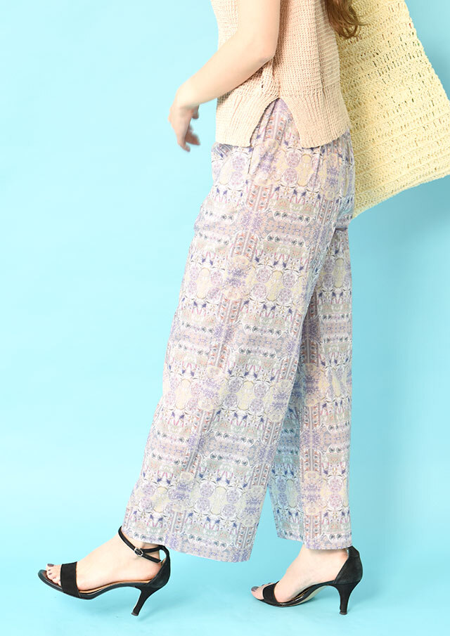 次回発送7/28【新品・タグ付き】リバティイージーパンツ  LILAC URBAN RESEARCH かぐれ リバティイージーパンツ LILAC 新品タグ