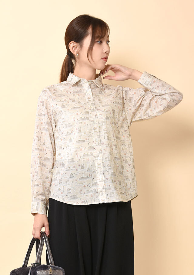 ◆リバティレギュラーカラードロップショルダーシャツ【2533020PN】【27】