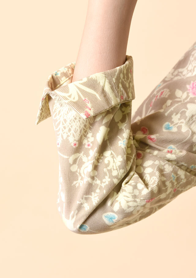 リバティコーデュロイAラインシャツワンピース