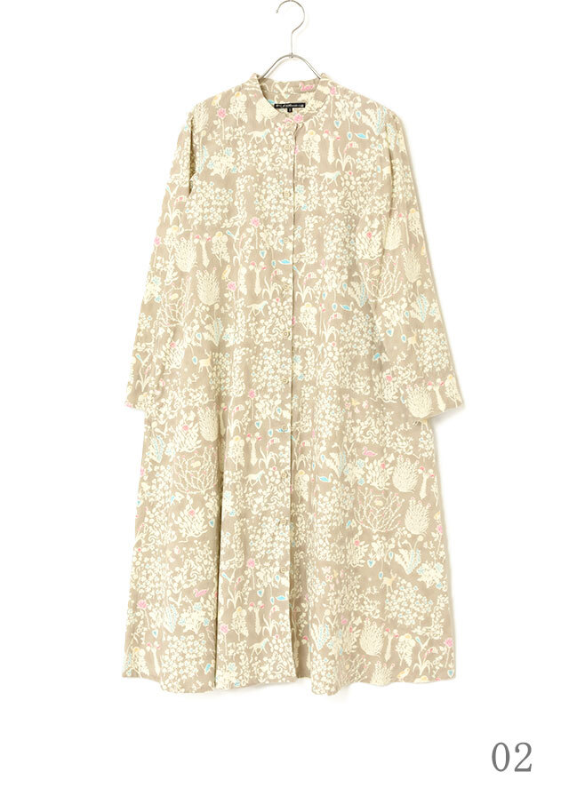 リバティコーデュロイAラインシャツワンピース