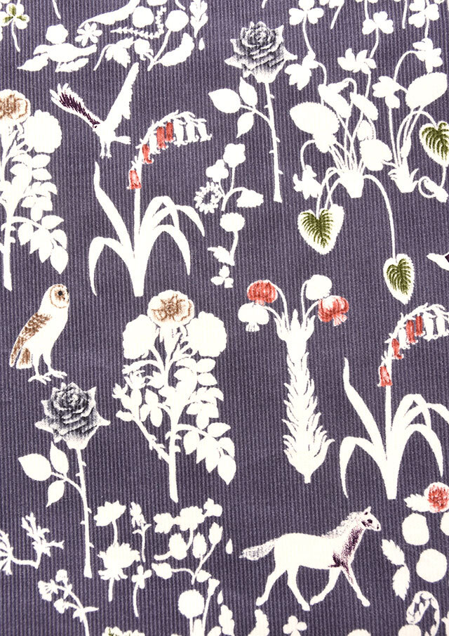 リバティコーデュロイAラインシャツワンピース