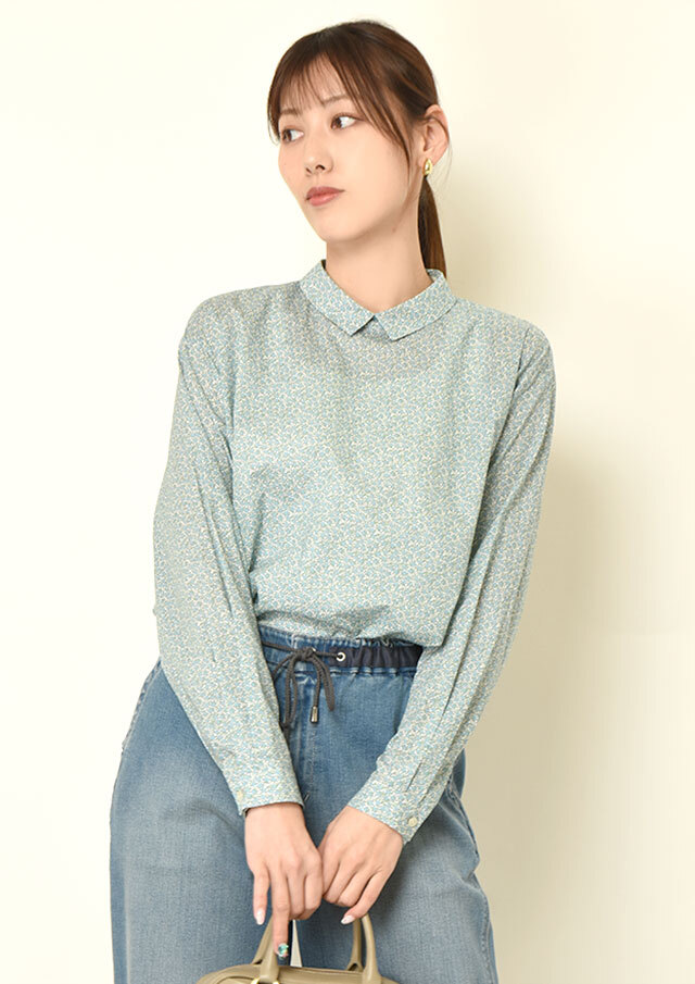 ◆リバティシャツカラープルオーバーブラウス【2611028PN】【27】