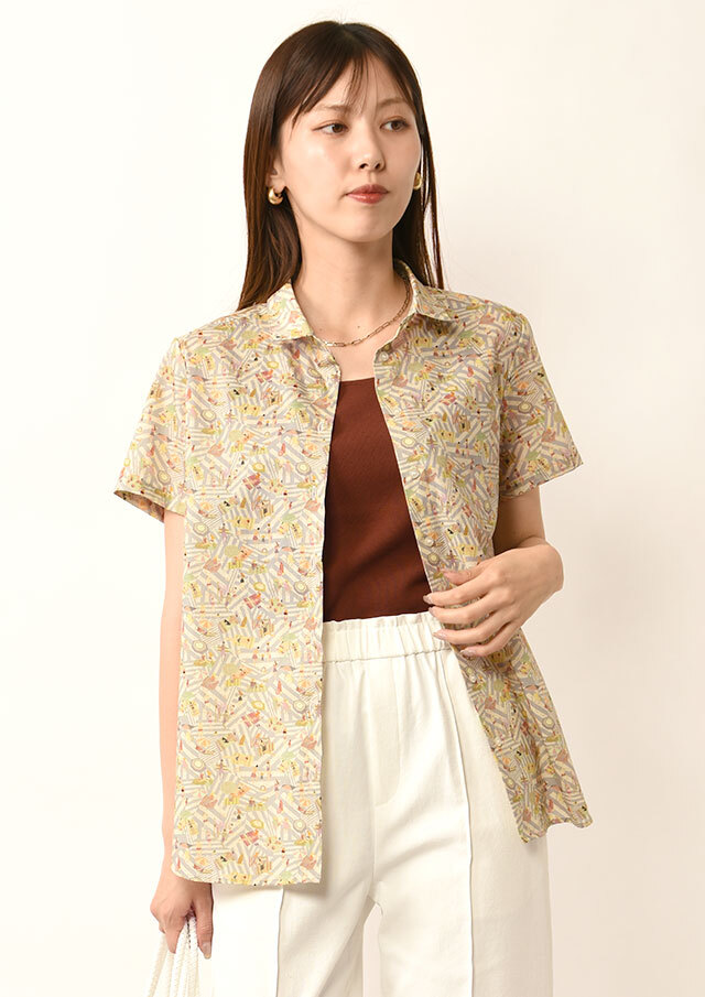 hampstead リバティ　シャツ リバティ角衿シャツ