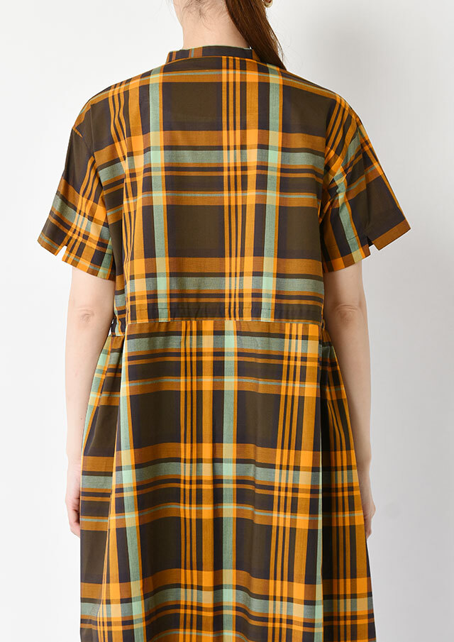 エアリーチェック柄シャツワンピース