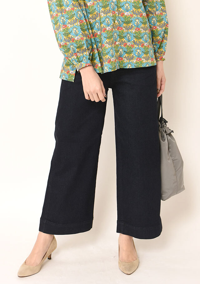 ◆Moname｜モナーム｜イージーワイドデニムパンツRINSE【41143106】【27】