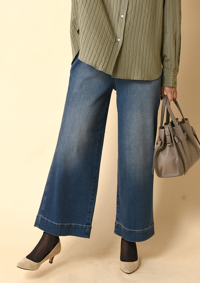 ◆Moname|モナーム|イージーワイドデニムパンツ【41143107】【27】