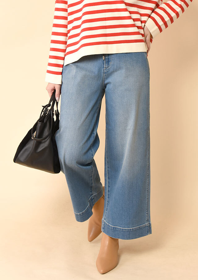 ◆Moname|モナーム|イージーワイドデニムパンツ【41143107】【27】