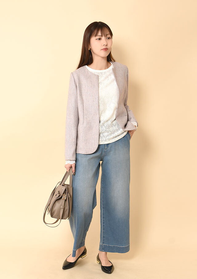 イージーワイドデニムパンツ