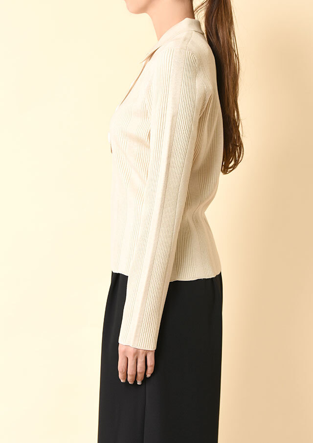 リブ編みポロニット