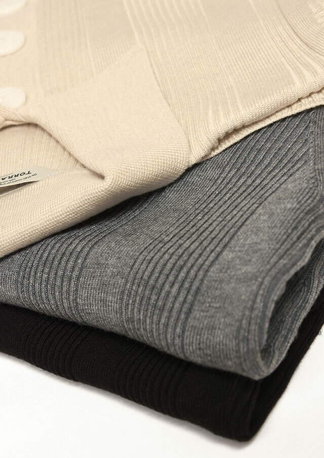 リブ編みポロニット