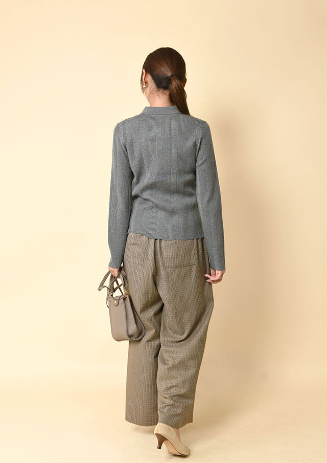 リブ編みポロニット