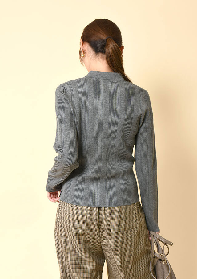 リブ編みポロニット