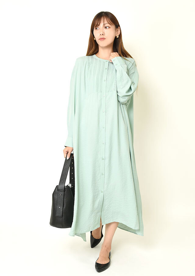 ◇◆キュプラブレンドピンタックシャツワンピース【6262-472】【26】