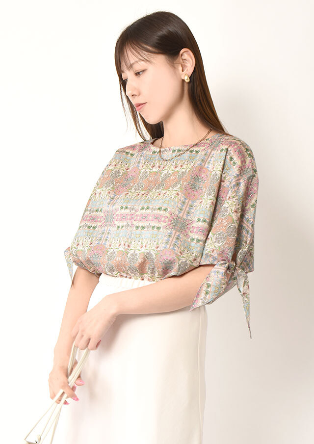 ◆リバティリボンスリーブプルオーバーブラウス【73012】【27】