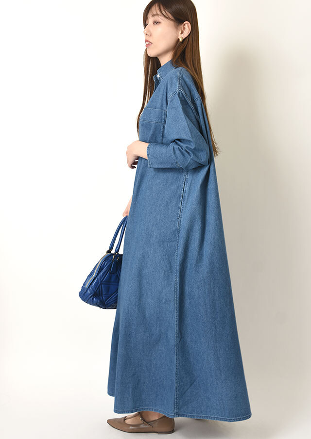 Healthy DENIM｜ヘルシーデニム｜マキシシャツワンピース
