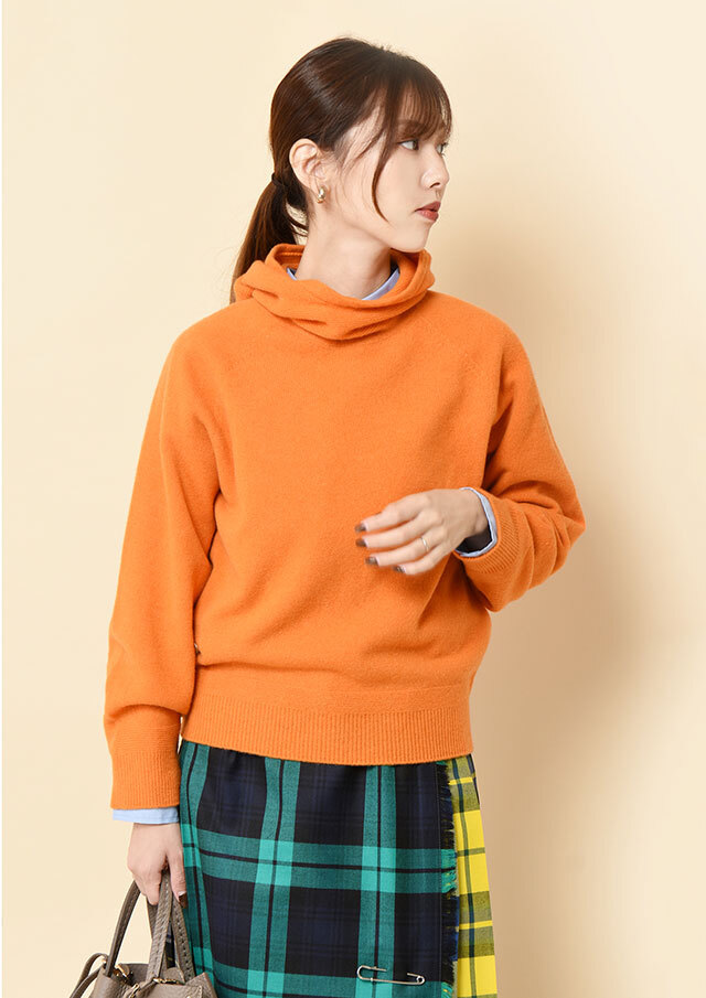 ◆メリノウールフーデッドプルオーバーニット【A147101M】【26】