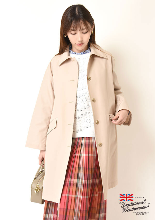 ◆TraditionalWeatherwear|トラディショナルウェザーウェア|Linton|撥水ステンカラーロングコート【CO0524RO】【26】