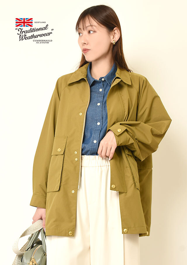 ◆TraditionalWeatherwear|トラディショナルウェザーウェア|ELTON|タフタ撥水ステンカラーブルゾン【CO0530E】【26】