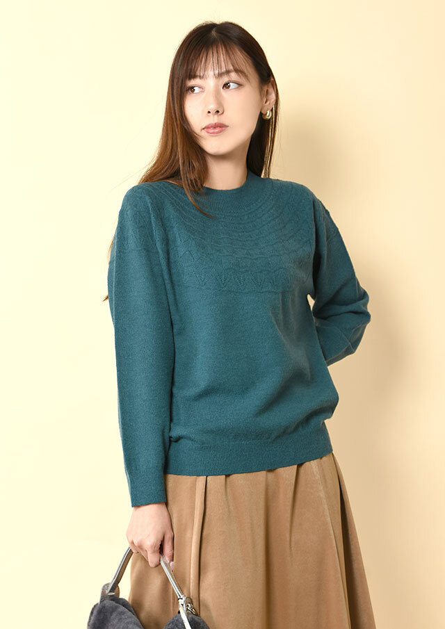 ◆ホールガーメント求心柄プルオーバーニット【H14186V】【27】