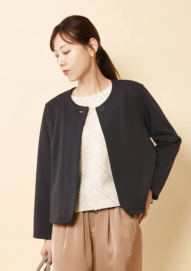 ◆ストレッチポンチワンボタンジャケット【H148-6016】【61】