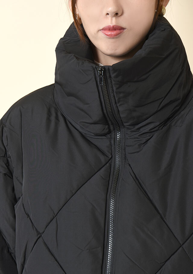 300Tマイクロタフタミドル丈中綿ブルゾン